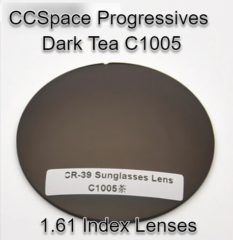 CCSpace Aspheric Progressive Vision Dyed CR-39 Lenses Lenses CCSpace Lenses 1.61 Dark Tea C1005 