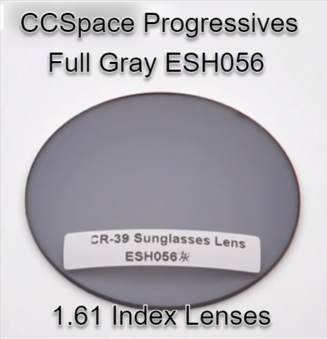 CCSpace Aspheric Progressive Vision Dyed CR-39 Lenses Lenses CCSpace Lenses 1.61 Full Gray ESH056 