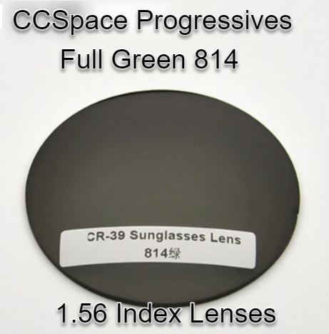 CCSpace Aspheric Progressive Vision Dyed CR-39 Lenses Lenses CCSpace Lenses 1.56 Full Green 814 