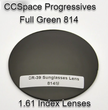 CCSpace Aspheric Progressive Vision Dyed CR-39 Lenses Lenses CCSpace Lenses 1.61 Full Green 814 