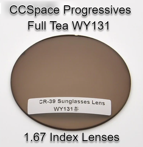 CCSpace Aspheric Progressive Vision Dyed CR-39 Lenses Lenses CCSpace Lenses 1.67 Full Tea WY131 