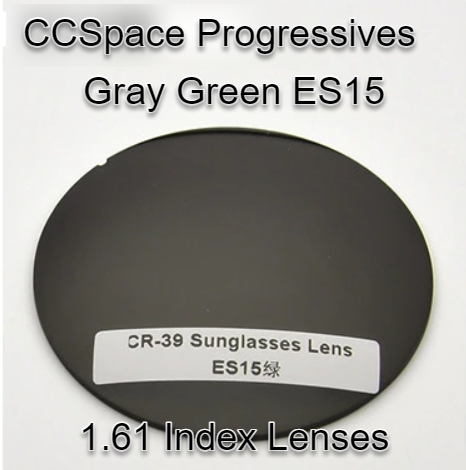 CCSpace Aspheric Progressive Vision Dyed CR-39 Lenses Lenses CCSpace Lenses 1.61 Gray Green ES15 