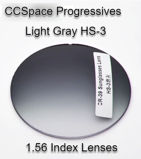 CCSpace Aspheric Progressive Vision Dyed CR-39 Lenses Lenses CCSpace Lenses 1.56 Light Gray HS-3 