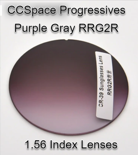 CCSpace Aspheric Progressive Vision Dyed CR-39 Lenses Lenses CCSpace Lenses 1.56 Purple Gray RRG2R 