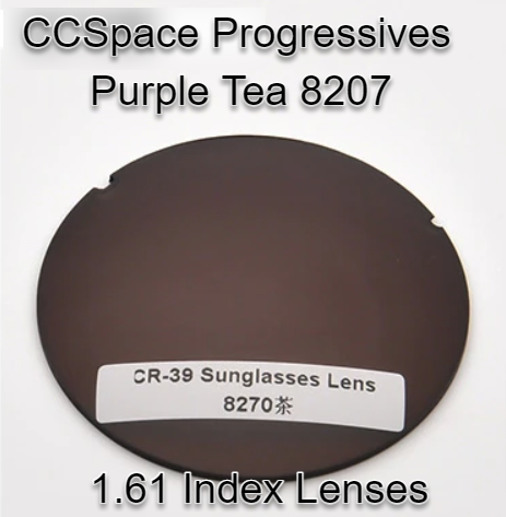 CCSpace Aspheric Progressive Vision Dyed CR-39 Lenses Lenses CCSpace Lenses 1.61 Purple Tea 8207 