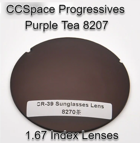 CCSpace Aspheric Progressive Vision Dyed CR-39 Lenses Lenses CCSpace Lenses 1.67 Purple Tea 8207 