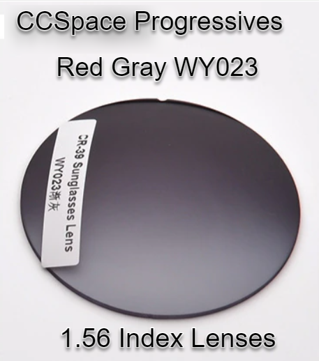 CCSpace Aspheric Progressive Vision Dyed CR-39 Lenses Lenses CCSpace Lenses 1.56 Red Gray WY023 