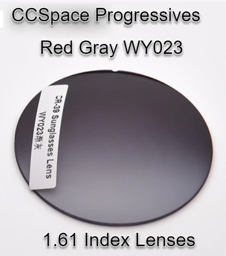 CCSpace Aspheric Progressive Vision Dyed CR-39 Lenses Lenses CCSpace Lenses 1.61 Red Gray WY023 