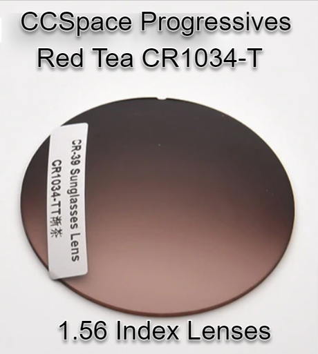 CCSpace Aspheric Progressive Vision Dyed CR-39 Lenses Lenses CCSpace Lenses 1.56 Red Tea CR1034-T 