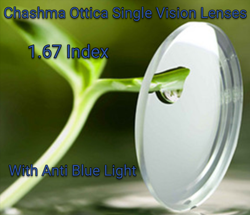 Chashma Ottica 1.67 Index Single Vision Clear Lenses Lenses Chashma Ottica Lenses With Anti Blue Light  