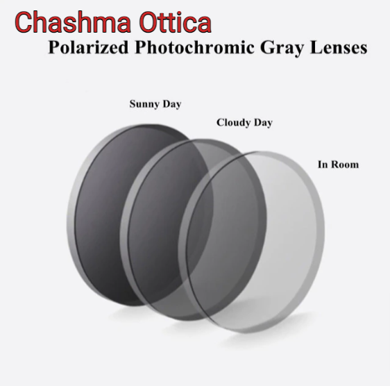 Chashma Ottica 1.61 Index MR-8 Single Vision Polarized Photochromic Driving Lenses Lenses Chashma Ottica Lenses Polarized Gray/Photochromic Gray  
