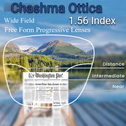 Chashma Ottica Wide Field Progressive Clear Lenses Lenses Chashma Ottica Lenses 1.56  