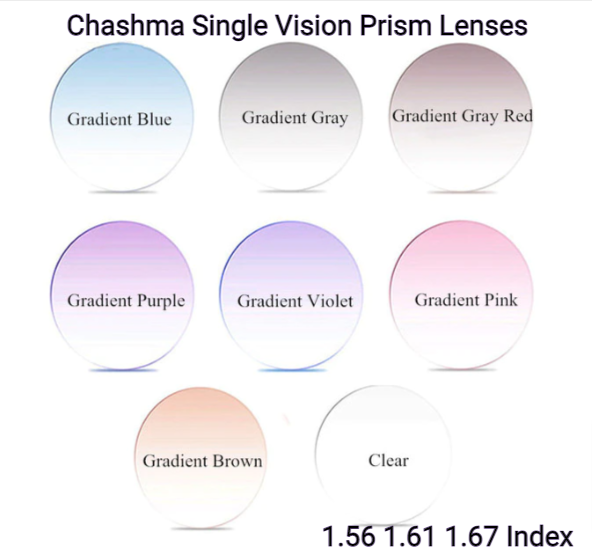 Chashma Single Vision Gradient Tinted Prism Lenses Lenses Chashma Lenses   