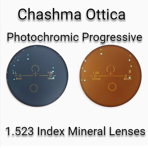 Chashma Ottica1.523 Index Mineral Lenses Lenses Chashma Ottica Lenses Progressive Vision Photochromic Brown  