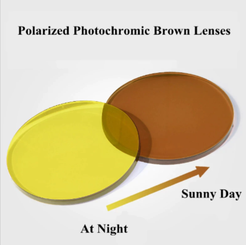 Chashma Ottica Single Vision Polarized Photochromic Lenses Lenses Chashma Ottica Lenses 1.61 Photo Brown With Night Vision Yellow 