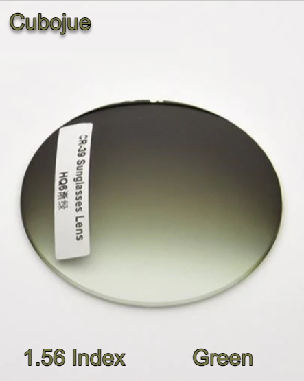Cubojue Single Vision Gradient Tint Lenses Lenses Cubojue Lenses 1.56 Green 