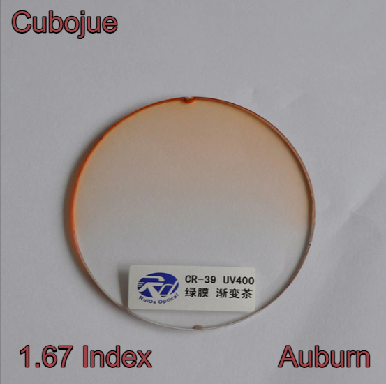 Cubojue Single Vision Gradient Tint Lenses Lenses Cubojue Lenses 1.67 Auburn 
