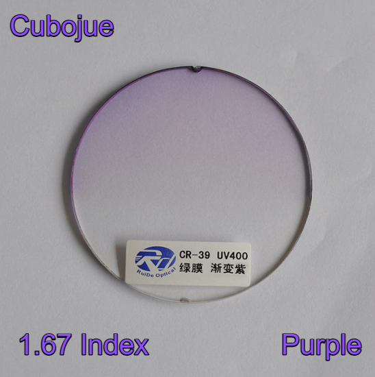 Cubojue Single Vision Gradient Tint Lenses Lenses Cubojue Lenses 1.67 Purple 