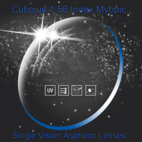 Cubojue Polycarbonate Aspheric Single Vision Clear Lenses Lenses Cubojue Lenses 1.56 Myopic "-" 