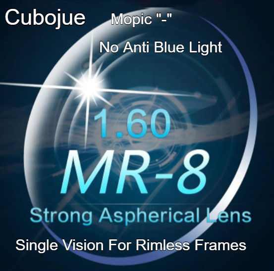 Cubojue Polycarbonate 1.61 Index MR-8 Clear Lenses Lenses Cubojue Lenses Myopic No Anti Blue  