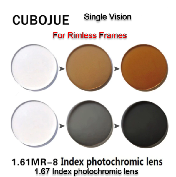 Cubojue Photochromic 1.61 MR-8 Single Vision Lenses Lenses Cubojue Lenses   