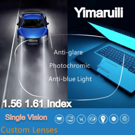 Yimaruili Photochromic Gray Single Vision Anti Blue Driving Lenses Lenses Yimaruili Lenses   