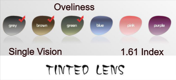 Oveliness 1.61 Index Single Vision Tinted Lenses Lenses Oveliness Lenses   