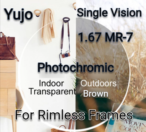 Yujoeyewear 1.67 MR-7 Single Vision Photochromic Anti Blue Light Lenses Lenses Yujo Lenses   