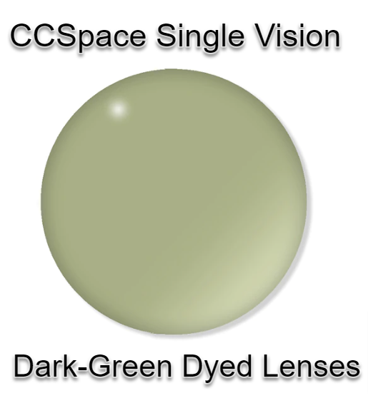 CCSpace Aspheric Single Vision Dyed Acrylic Lenses Lenses CCSpace Lenses 1.56 Dark Green 