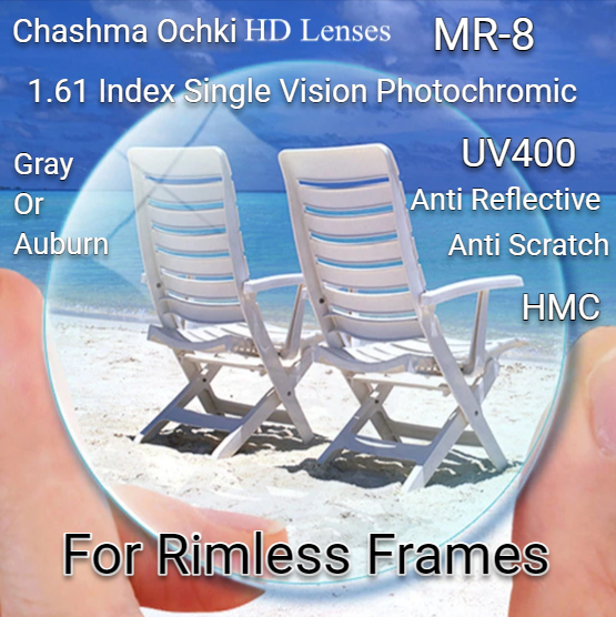 Chashma Ochki Single Vision 1.61 MR-8 HD Photochromic Lenses Lenses Chashma Ochki Lenses   