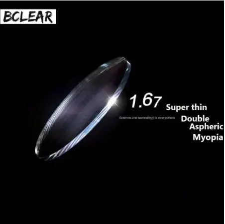 BCLEAR 1.67 High Index Double Aspherical Myopic Lenses Color Clear.