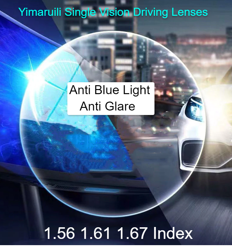 Yimaruili Single Vision Aspheric Anti Glare Anti Blue Light Driving Lenses Clear Lenses Yimaruili Lenses   