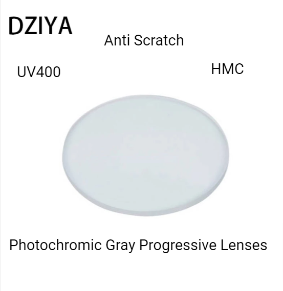 Dziya Progressive Photochromic Gray Anti Scratch Lenses Dziya Lenses 1.56  