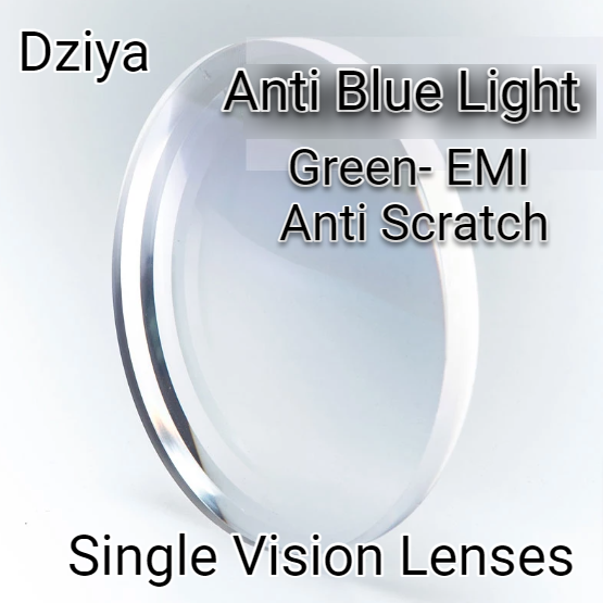 Dziya Single Vision Green-EMI Anti Blue Light Clear Lenses Lenses Dziya Lenses 1.56  