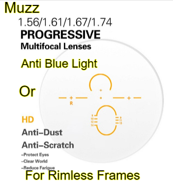 Muzz Progressive Clear HD Or Anti Blue Light Lenses Lenses Muzz Lenses   