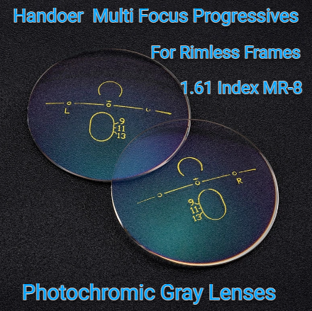 Handoer 1.61 Index MR-8 Progressive Photochromic Gray Lenses Lenses Handoer Lenses   