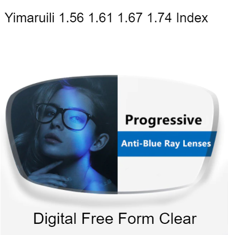 Yimaruili Free Form Progressive Clear Anti Blue Light Lenses Lenses Yimaruili Lenses   
