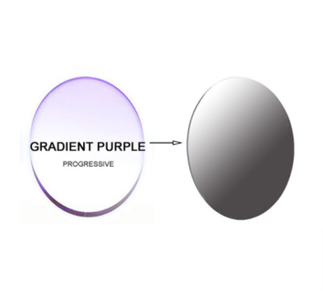 Aissuarvey 1.61 Index Progressive Photochromic Gray Tinted Lenses Lenses Aissuarvey Lenses Gradient Purple Basic Soft 