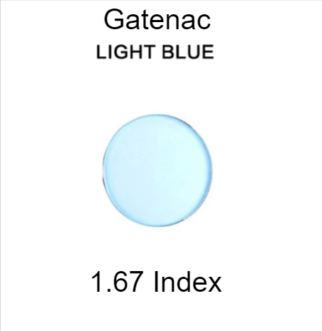 Gatenac Single Vision Aspheric Tinted Lenses Lenses Gatenac Lenses 1.67 Light Blue 