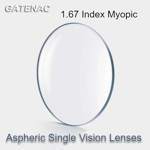Gatenac Single Vision Clear Aspheric Lenses Lenses Gatenac Lenses 1.67 Myopic '-' 