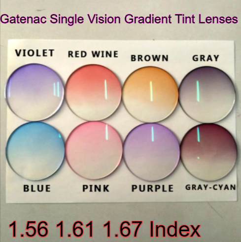 Gatenac Single Vision Aspheric Gradient Tint Lenses Lenses Gatenac Lenses 1.56 Crimson