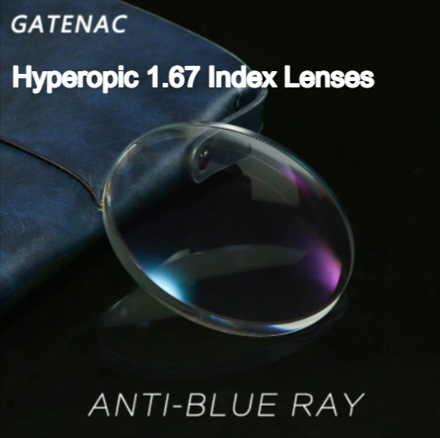 Gatenac Single Vision Myopic/Hyperopic Anti Blue Light Clear Lenses Lenses Gatenac Lenses 1.67 Hyperopic 