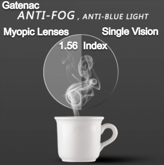 Gatenac Single Vision Anti Fog Anti Blue Myopic Clear Lenses Lenses Gatenac Lenses 1.56  