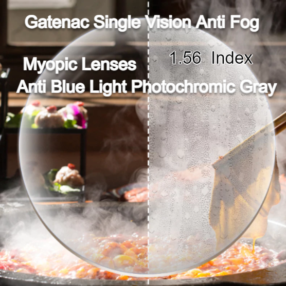 Gatenac Single Vision Photochromic Gray Anti Fog Anti Blue Lenses Lenses Gatenac Lenses 1.56  