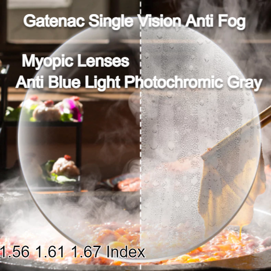 Gatenac Single Vision Photochromic Gray Anti Fog Anti Blue Lenses Lenses Gatenac Lenses   