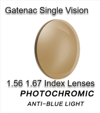 Gatenac Single Vision Photochromic Brown Myopic Anti Blue Lenses Lenses Gatenac Lenses   