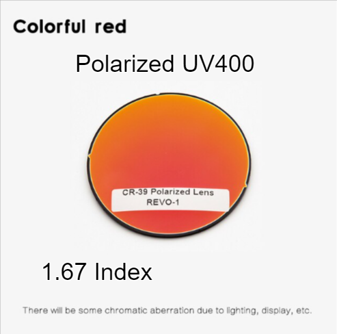Gatenac Single Vision Aspheric Polarized Sunglass Lenses Lenses Gatenac Lenses 1.67 Colorful Red 