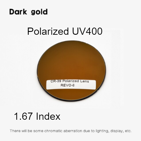 Gatenac Single Vision Aspheric Polarized Sunglass Lenses Lenses Gatenac Lenses 1.67 Dark Gold 