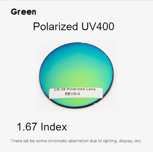 Gatenac Single Vision Aspheric Polarized Sunglass Lenses Lenses Gatenac Lenses 1.67 Green 