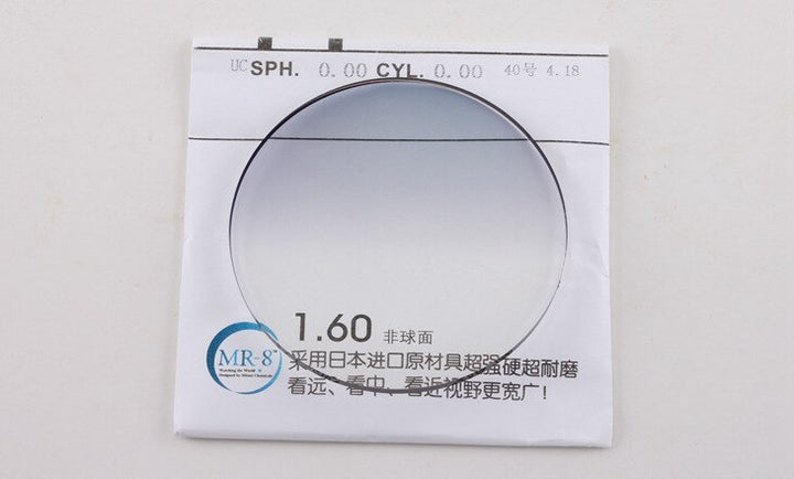 Hdcrafter Progressive M-8 Anti Blue Gradient Tint Lenses Lenses Hdcrafter Eyeglass Lenses 1.61 Gradient Gray 
